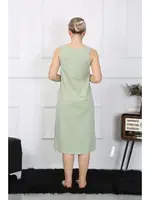 Kalın Askılı Penye Uzun Fıstık Yeşili Gecelik Akbeniz 12001 farklı açı