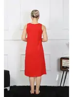 Akbeniz Kalpli Kalın Askılı Penye Uzun Kırmızı Gecelik 12001 farklı açı