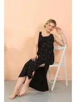 Kalın Askılı Yırtmaçlı Uzun Kadın Gecelik Akbeniz 90112 görsel 4