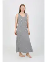 Kalın Askılı Yırtmaçlı Uzun Gri Kadın Gecelik Akbeniz 90110 Gri görsel 4