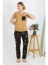 Akbeniz Cepli Kısa Kollu Pamuklu Kadın Pijama Takım Akbeniz 4214