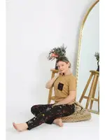 Cepli Kısa Kollu Pamuklu Kadın Pijama Takım Akbeniz 4214 Hardal farklı açı