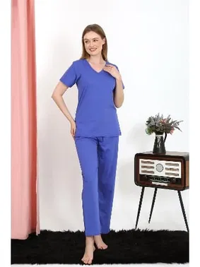 Akbeniz Pamuklu Kısa Kollu Penye Kadın Pijama Takım Akbeniz 4213 - Alternatif Görünüm