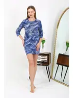 Mavi Parlak Micro Kumaş Mini Kadın Elbise Akbeniz 7420 Mavi detay görünüm