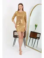Mini Micro Kumaş Parlak Kadın Elbise Akbeniz 7420 detay görünüm
