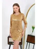 Mini Micro Kumaş Parlak Kadın Elbise Akbeniz 7420 görsel 4