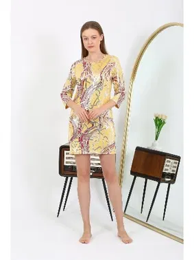 Akbeniz Micro Kumaş Mini Parlak Desenli Kadın Elbise Akbeniz 7421 - Alternatif Görünüm