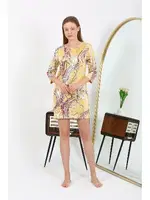 Micro Kumaş Mini Parlak Desenli Kadın Elbise Akbeniz 7421 detay görünüm