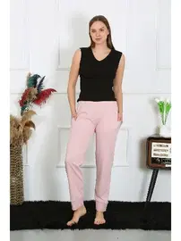 Akbeniz Kadın Pudra Pamuk Penye Cepli Tek Alt Pijama Akbeniz 27512