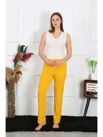 Akbeniz Sarı Pijama Altı Pamuk Penye Tek Alt Pijama Akbeniz 27513