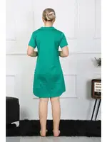 Penye Kısa Kol Düğmeli Yeşil Tunik Gecelik Akbeniz 13109 Görsel görsel 6