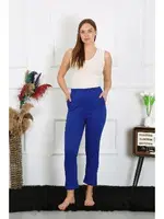 Saks Mavi Pamuklu Sax Tek Alt Pijama Akbeniz 27523 Saks