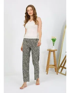 Akbeniz Penye Desenli Tek Alt Kadın Pijama Akbeniz 27533