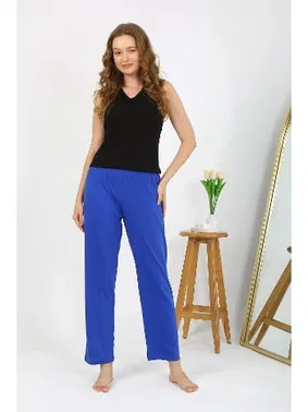 Akbeniz Mavi Penye Düz Tek Alt Kadın Pijama Akbeniz 27538