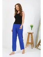 Mavi Penye Düz Tek Alt Kadın Pijama Akbeniz 27538 detay görünüm