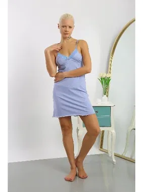 Akbeniz Kısa Dantelli Penye İp Askılı Kadın Gecelik Akbeniz 36713