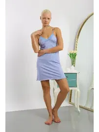 Akbeniz Kısa Dantelli Penye İp Askılı Kadın Gecelik Akbeniz 36713