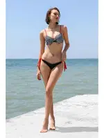 Yandan Bağlamalı Yarım Destekli Fiyonklu Bikini Takım Lacivert Akbeniz 35014 Lacivert detay görünüm