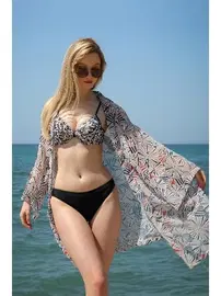 Akbeniz Yarım Destekli Pudra Kadın Bikini Takım 35012