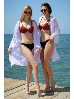 Akbeniz Alt Üst Yarım Destekli Bikini Takım Siyah 35012