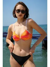 Akbeniz Kadın Yarım Destekli Bikini Takım Turuncu 35012