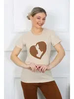 Kısa Kol Penye Pijama Takımı Akbeniz 4209 Bej detay görünüm