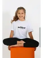 Önü Yazılı Kısa Kollu Beyaz Penye Kız Çocuk Pijama Takım Akbeniz 20432 Beyaz detay görünüm