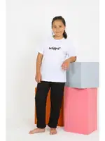 Önü Yazılı Kısa Kollu Beyaz Penye Kız Çocuk Pijama Takım Akbeniz 20432 Beyaz farklı açı