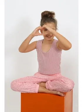 Akbeniz Kalın Askılı Pamuklu Kız Çocuk Pijama Takım Akbeniz 20433