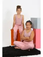 Kalın Askılı Pamuklu Kız Çocuk Pijama Takım Akbeniz 20433 Gül Kurusu görsel 4