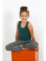 Sıfır Kollu Penye Kız Çocuk Pijama Takım Akbeniz 20433 Zümrüt Yeşili