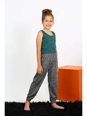 Akbeniz Sıfır Kollu Penye Kız Çocuk Pijama Takım Akbeniz 20433 - Alternatif Görünüm