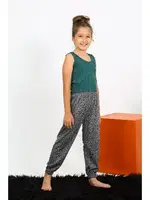 Sıfır Kollu Penye Kız Çocuk Pijama Takım Akbeniz 20433 Zümrüt Yeşili detay görünüm