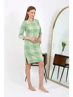 Pamuklu Ev Elbisesi Tunik Gecelik Yeşil Akebeniz 13131 Yeşil detay görünüm