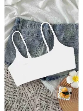 Angelsin İnce Ayarlanabilir Askı Bikini Üstü Beyaz Angelsin 4564