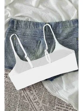 Angelsin İnce Ayarlanabilir Askı Bikini Üstü Beyaz Angelsin 4564 - Alternatif Görünüm