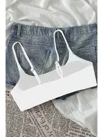 İnce Ayarlanabilir Askı Bikini Üstü Beyaz Angelsin 4564 Beyaz detay görünüm