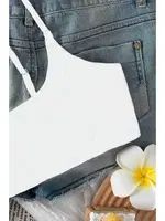 İnce Ayarlanabilir Askı Bikini Üstü Beyaz Angelsin 4564 Beyaz görsel 4