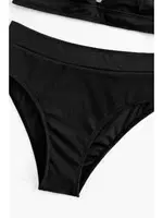 Üçgen Ayarlanabilir Askılı Tasarım Bikini Üstü Siyah Angelsin MS43789 Siyah görsel 4