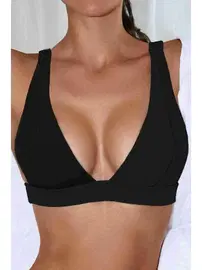 Angelsin Kalın Askılı Bikini Üstü Siyah Angelsin 4373