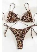 Angelsin Leopar Desenli Bağlamalı Tasarım Bikini Takımı MS 4376 - Çok Renkli Çok Renkli görsel 4