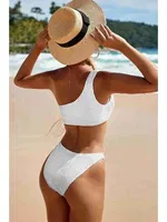 Özel Fitilli Kumaş Bikini Altı Beyaz Angelsin MS42618 Beyaz farklı açı