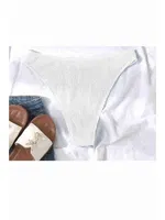 Özel Fitilli Kumaş Bikini Altı Beyaz Angelsin MS42618 Beyaz görsel 4