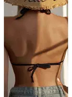 Angelsin Siyah Boyundan Bağlamalı Üçgen Bikini Üstü MS 43759 - Siyah Siyah detay görünüm