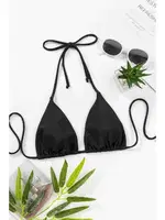 Angelsin Siyah Boyundan Bağlamalı Üçgen Bikini Üstü MS 43759 - Siyah Siyah farklı açı