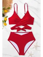 Kırmızı V Kesim Kadın Bikini Altı Angelsin 43298 Kırmızı detay görünüm