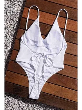 Angelsin Angelsin V Yaka Sırt Dekolteli Brazilian Kesim Mayo MS 4361 - Beyaz - Alternatif Görünüm