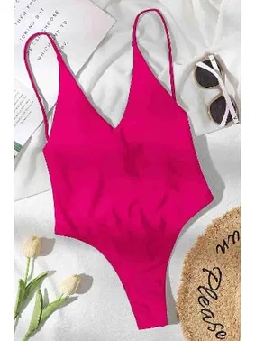 Angelsin Angelsin V Yaka Sırt Dekolteli Brazilian Kesim Mayo MS 4361 - Pembe