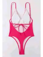 Angelsin V Yaka Sırt Dekolteli Brazilian Kesim Mayo MS 4361 - Pembe Pembe detay görünüm