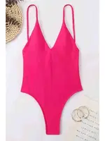 Angelsin V Yaka Sırt Dekolteli Brazilian Kesim Mayo MS 4361 - Pembe Pembe farklı açı